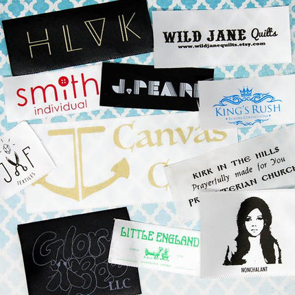 Logo clothing labels design your own online with a minimum of only 50 pieces 