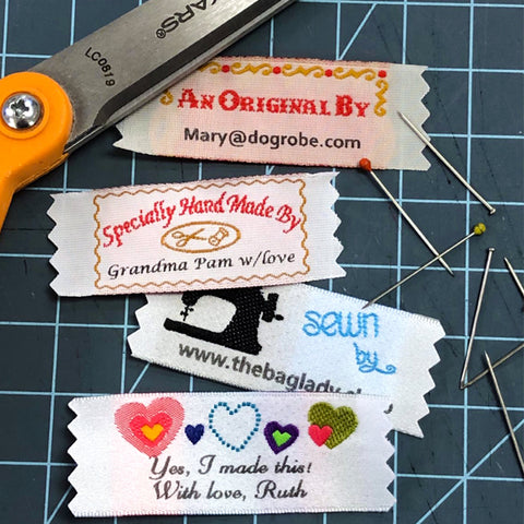Personalized Sewing Labels for Handmade Items,Custom Sewing Label, Custom  Clothing Labels,Customized with Your Business Name (3,50 Pcs)