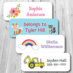 Rainbow Name Labels for School & Daycare Waterproof School Supply Stickers  