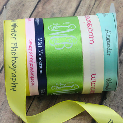 Personalized Satin Ribbon Minimum Only 5 yards Tons of Colors & Fonts Add Your Logo