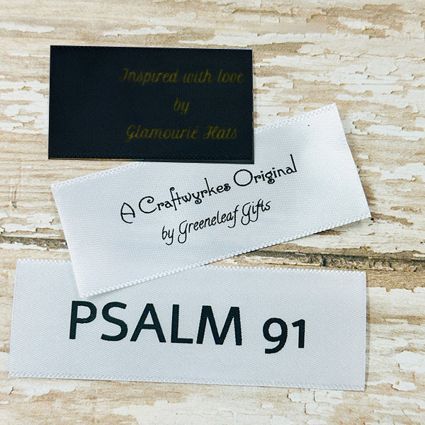 1" Custom Satin Text Labels