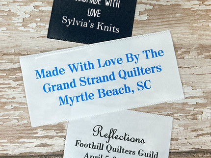 1.5" Custom Satin Text Labels