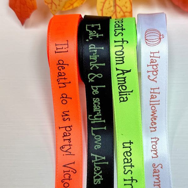 Personalized Satin Halloween Ribbon 5/8"