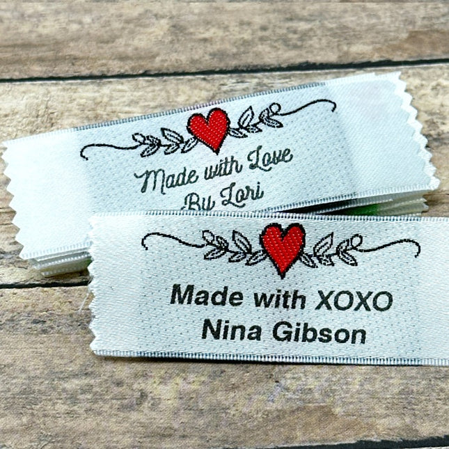 Personalized Clothing Labels Style 67: Heart & Vine