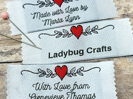 Personalized Clothing Labels Style 67: Heart & Vine