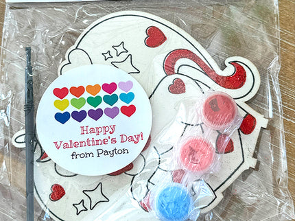 Round Valentine Hearts Gift Stickers