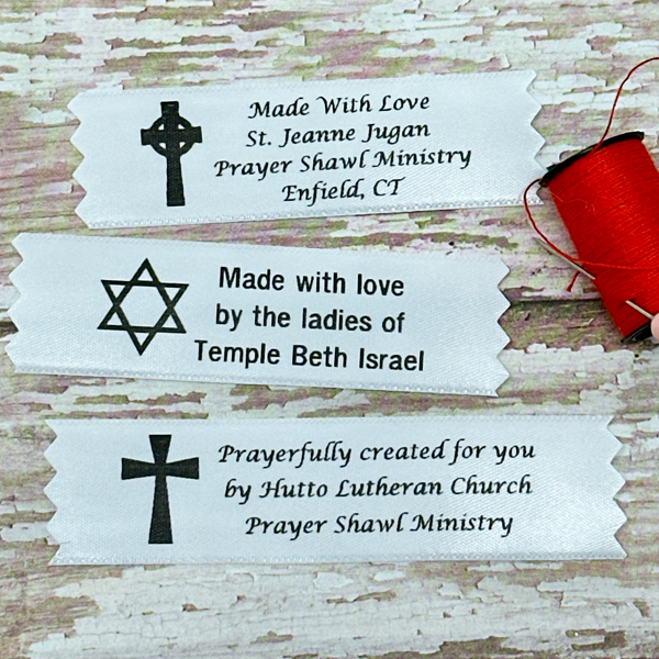 Prayer Shawl White Satin Label