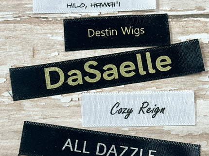 1/2" Custom Satin Text Labels