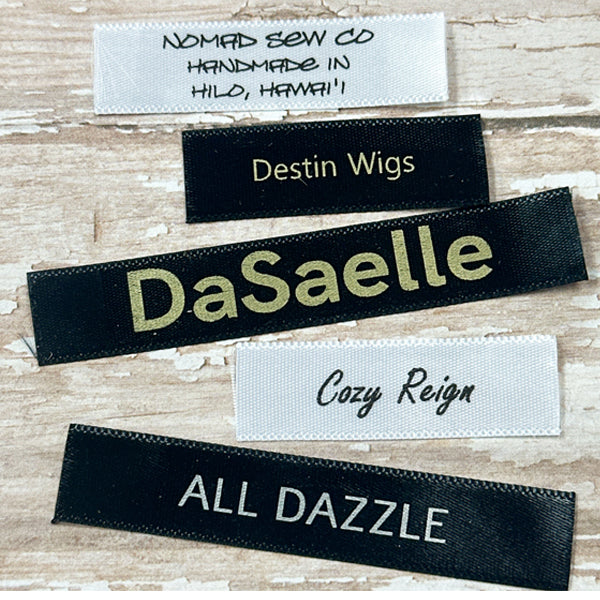 1/2" Custom Satin Text Labels