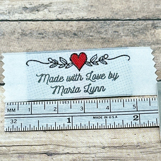 Personalized Clothing Labels Style 67: Heart & Vine