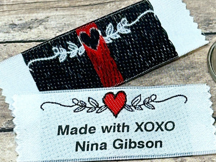 Personalized Clothing Labels Style 67: Heart & Vine