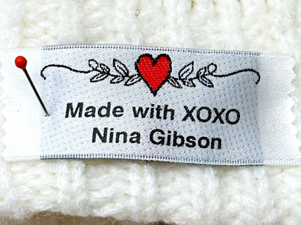 Personalized Clothing Labels Style 67: Heart & Vine