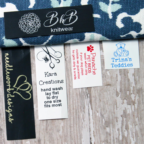 Full colour logo custom sewing labels, Fabric clothing sew in folded