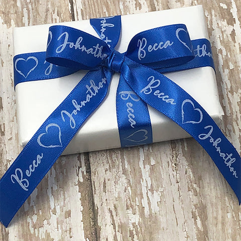 Personalized Ribbons for Bridal Shower Wedding Party Favors or Baby Showers  - Custom Made Cut Ribbon 50 100 Assembled Bows Safety Pins