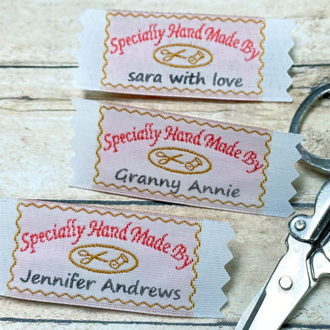 Custom Sew in Labels Personalized Sewing Tags organic Cotton Printed  Clothing Label for Handmade Items, Knitting, and Crochet 