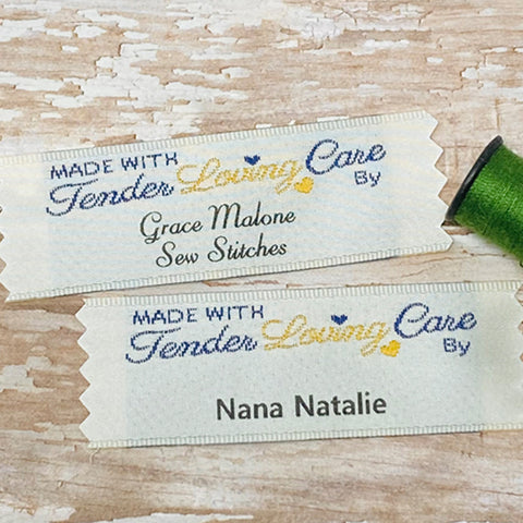  Personalized Labels for Handmade Items,Sewing Labels  Personalized,Custom Tags for Clothes,Clothing Sewing Labels Handmade with  Love Woven Sewing Labels (20pcs) : Arts, Crafts & Sewing
