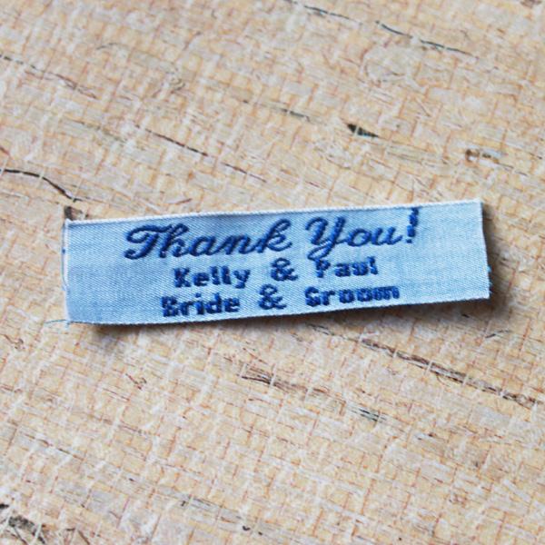 Cotton Woven Label with 3 lines of Block All caps text